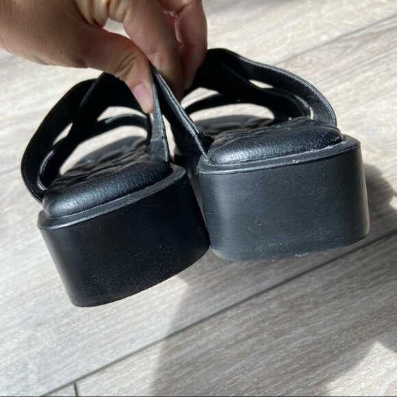 Rockport Square Toes Foam Insole Leather Slippers Sandals - Picture 11 of 14